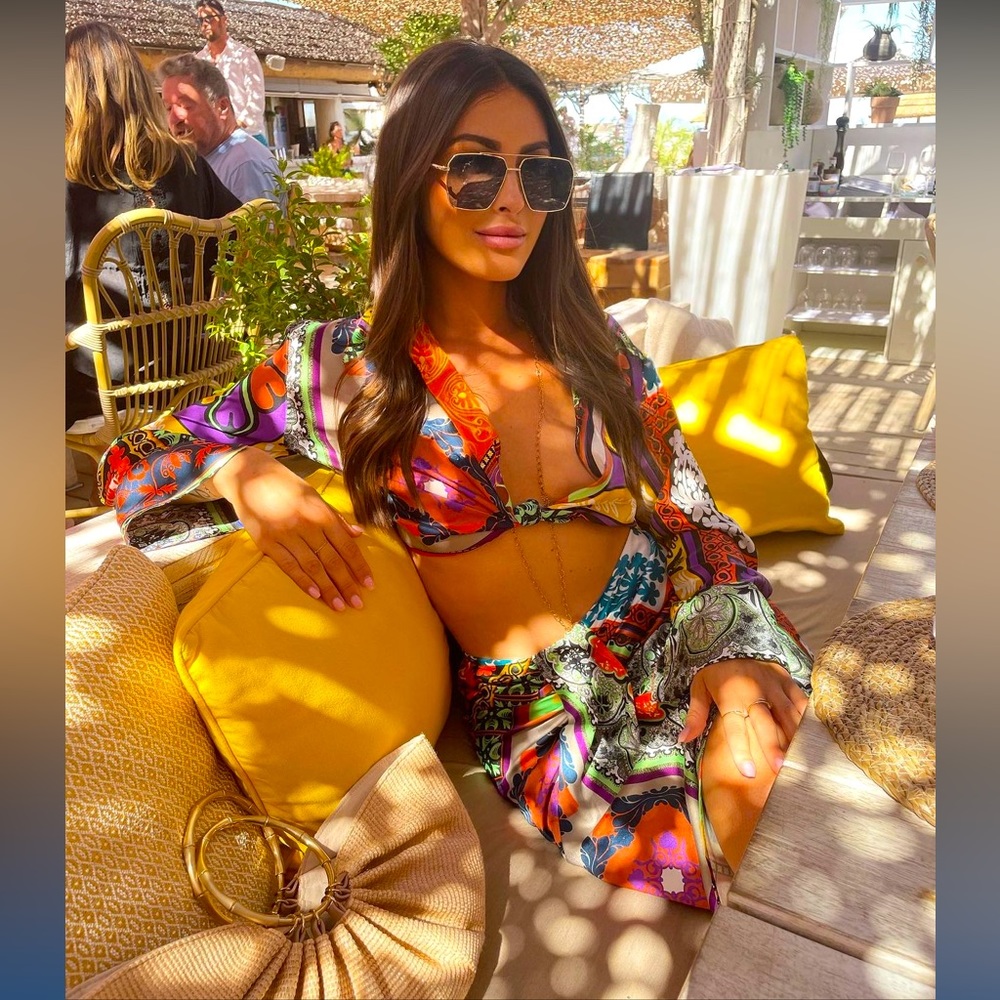 Zara 2 Piece Multicolored Floral Printed Crop Top & Skirt Co Ord Set - Picture 5 of 16